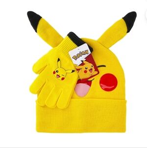 B2G1F- Pokemon Pikachu Beanie Hat and Gloves Set, 2-Piece